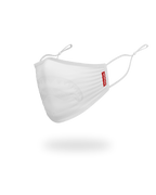 ADULT WHITE ON WHITE SHARK FORM-FITTING FACE MASK