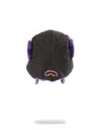 BLACK 3M PURPLE FUR AVIATOR HAT