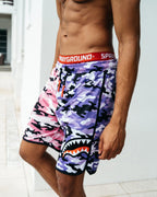 SPLIT CAMO CORTO SWIM TRUNKS