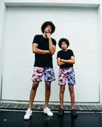 SPLIT CAMO CORTO SWIM TRUNKS