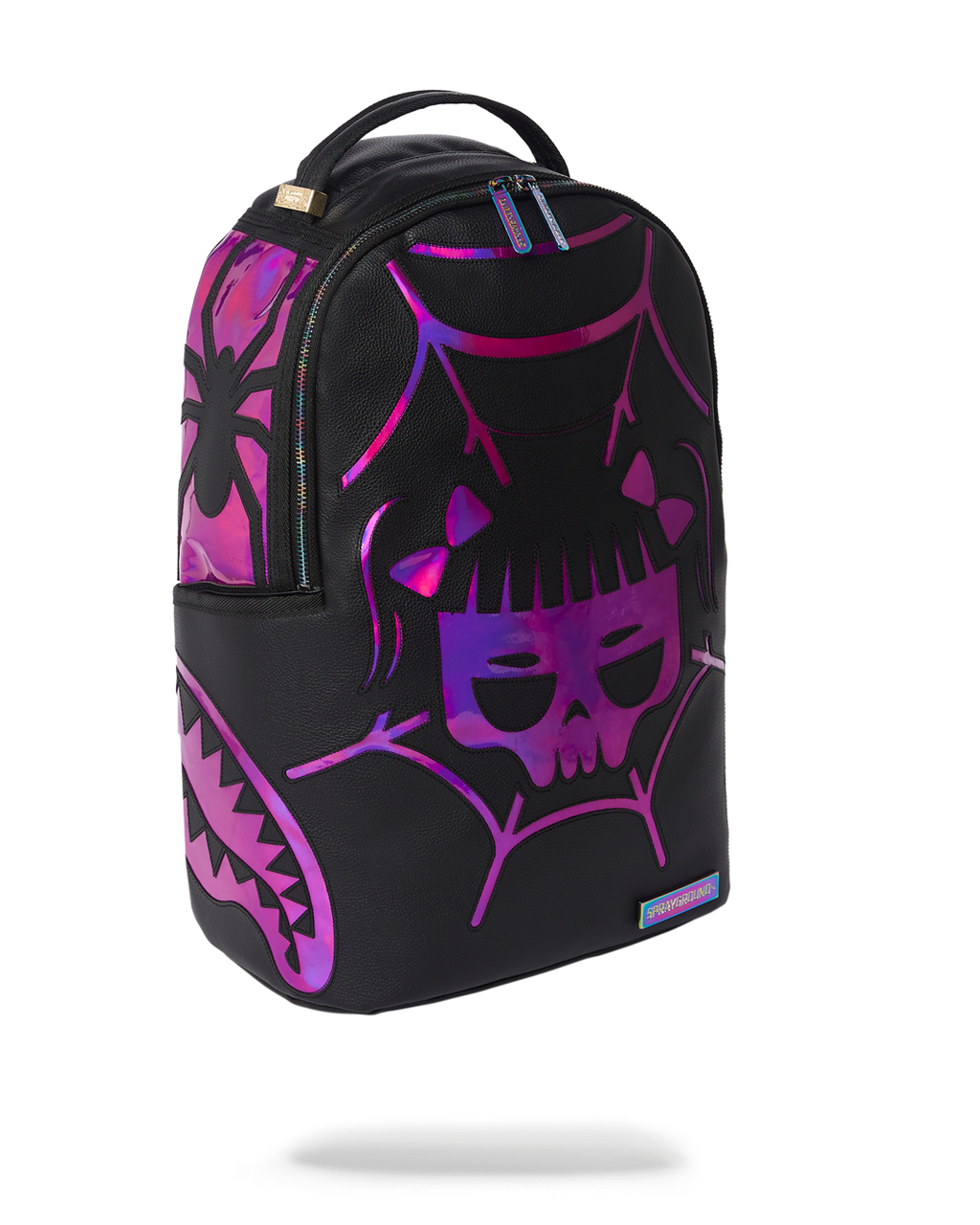 CAZZU IRIDESCENT CUT & SEW SPIDER SKULL SHARK BACKPACK (DLXV)