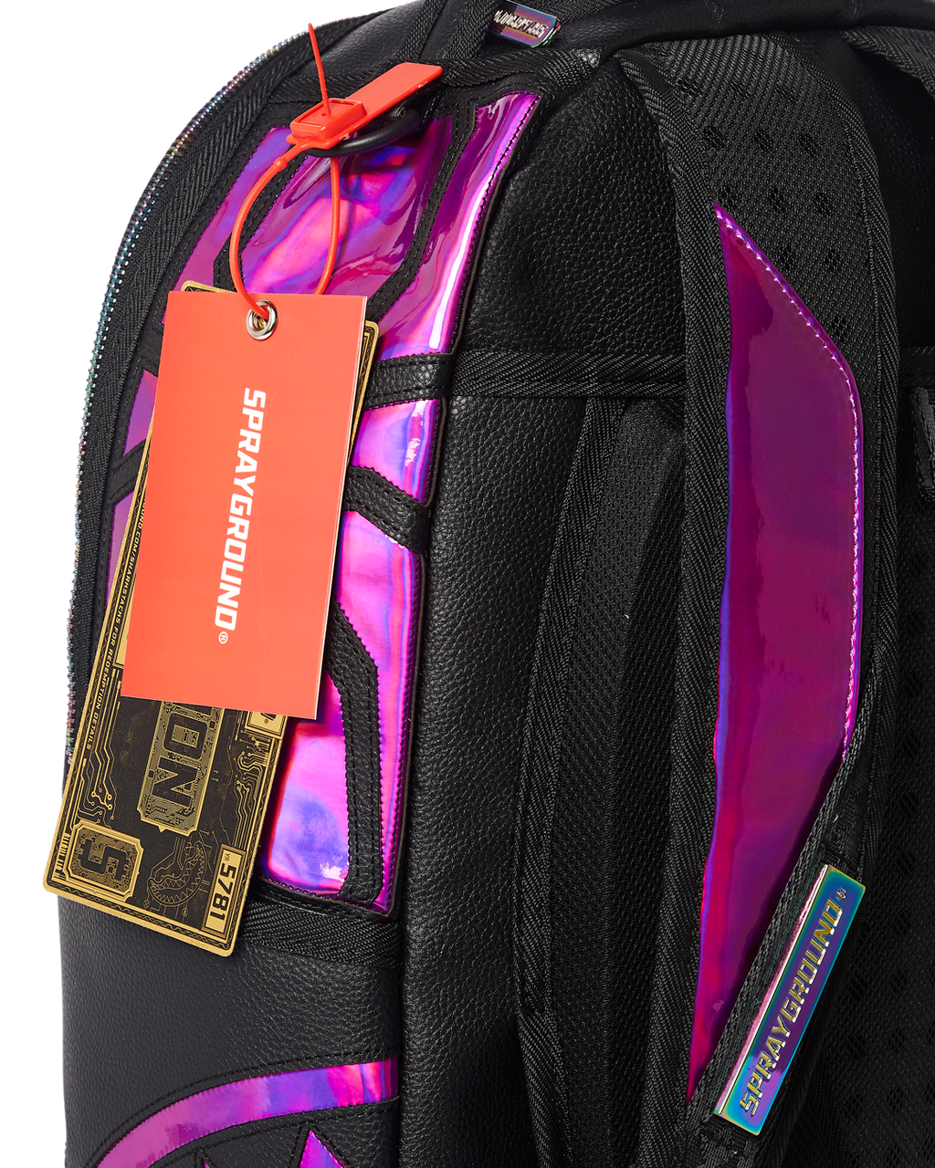 CAZZU IRIDESCENT CUT & SEW SPIDER SKULL SHARK BACKPACK (DLXV)