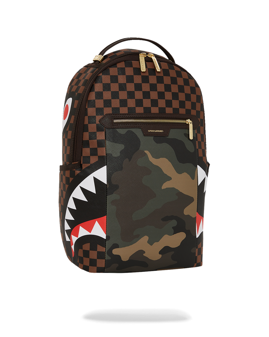 EXTERIOR GOLD ZIP POCKET SHARKS IN PARIS BACKPACK (DLXV)