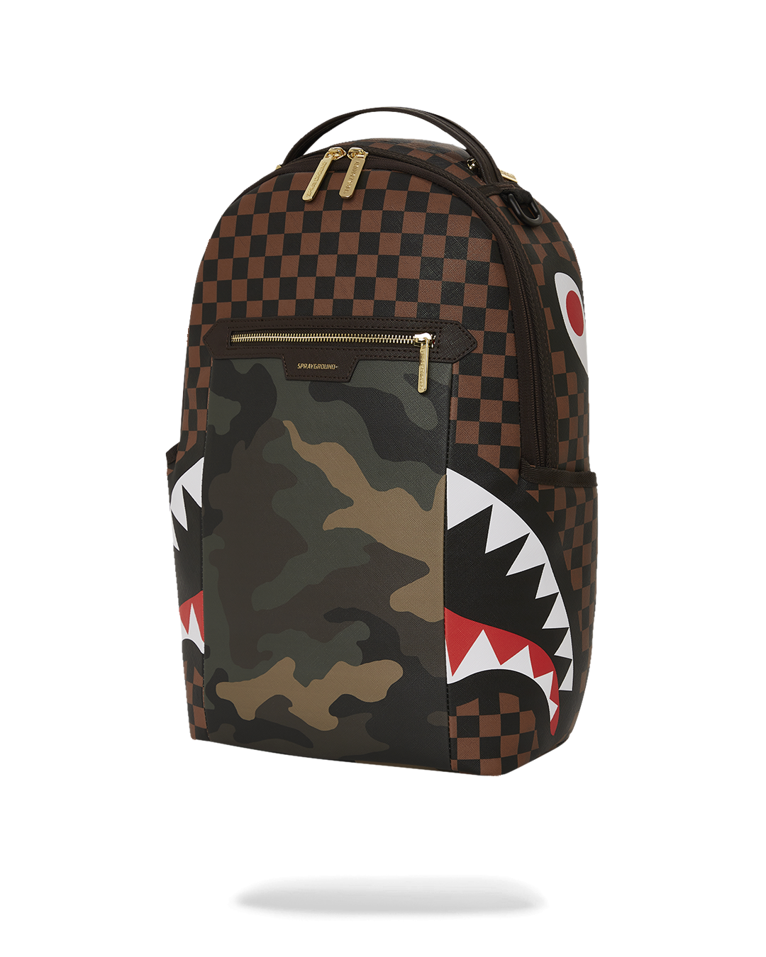 EXTERIOR GOLD ZIP POCKET SHARKS IN PARIS BACKPACK (DLXV)