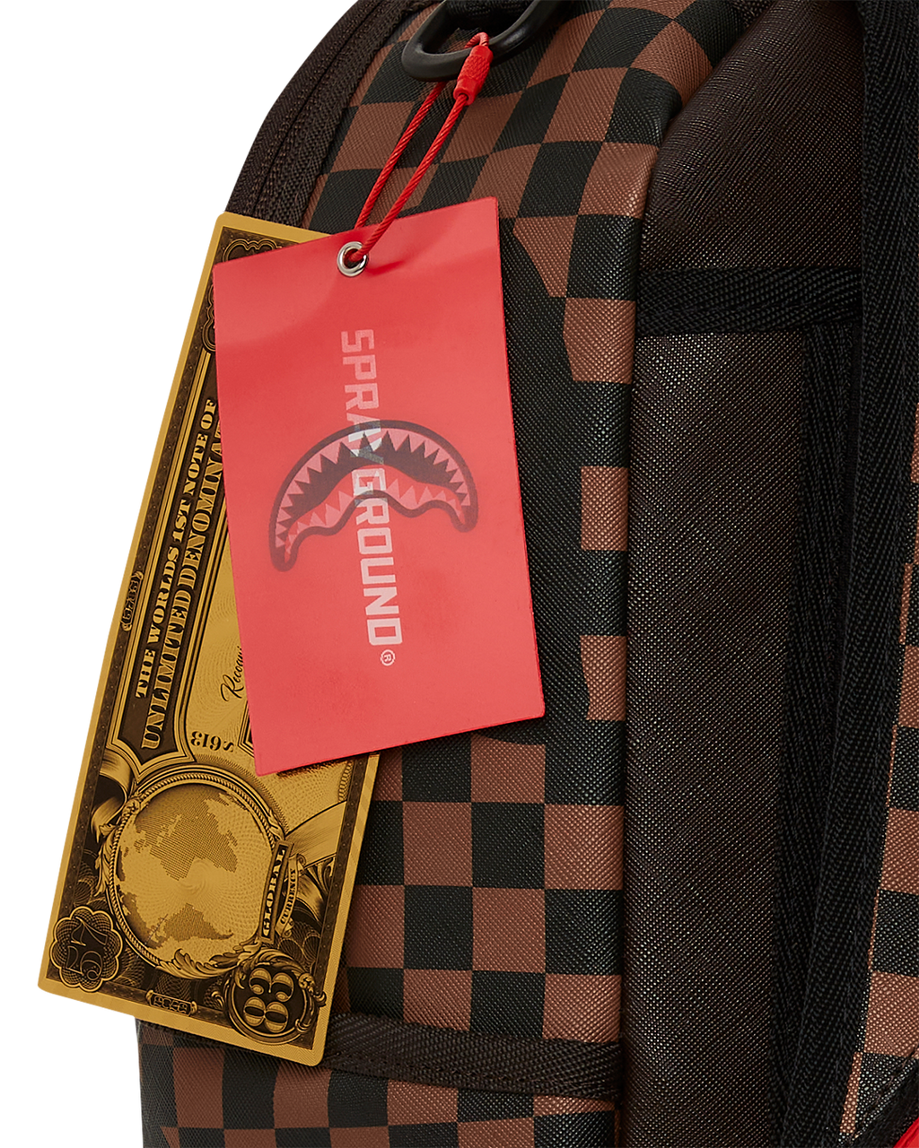 EXTERIOR GOLD ZIP POCKET SHARKS IN PARIS BACKPACK (DLXV)