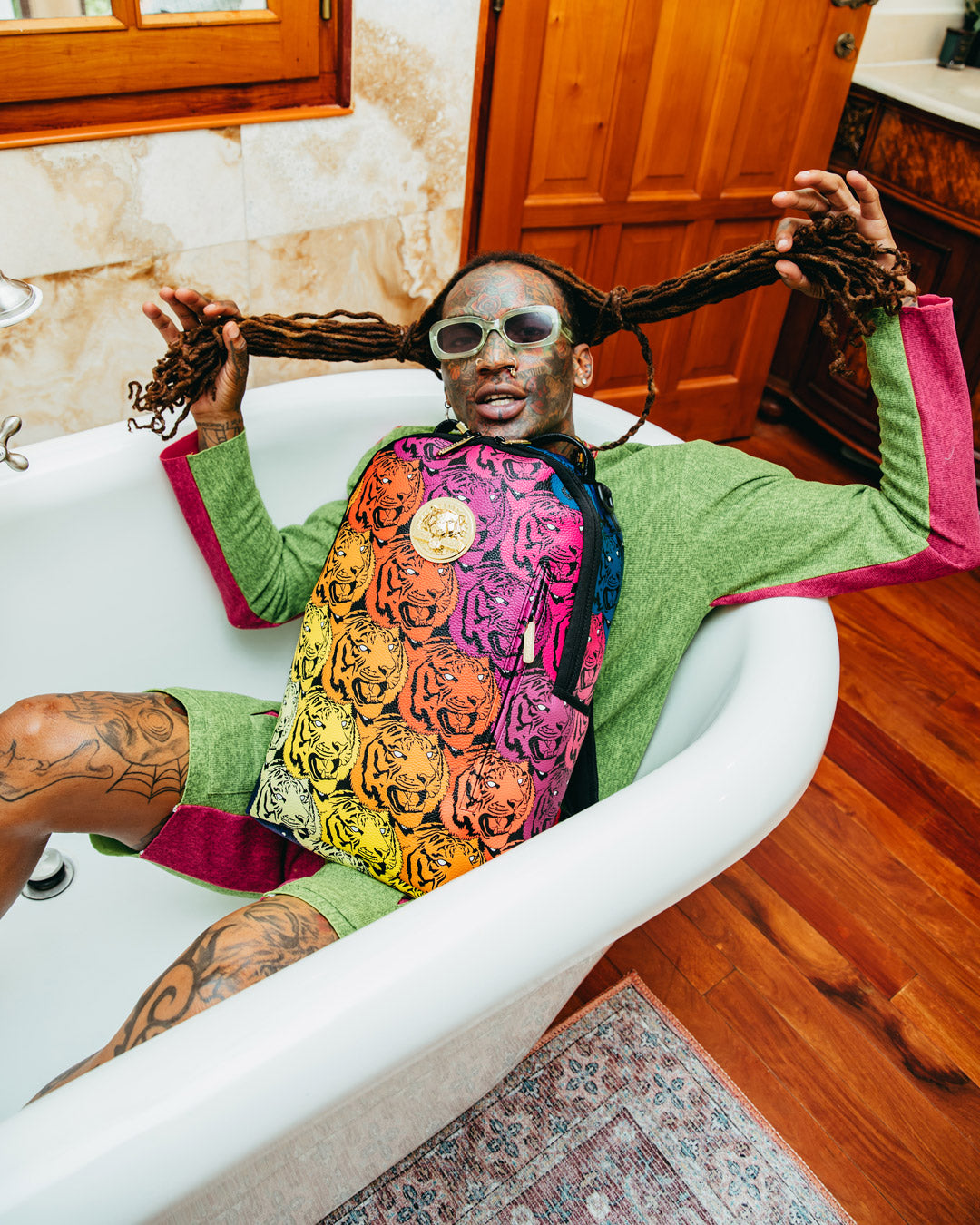 TIGER ROAR GOLD PLATED BACKPACK