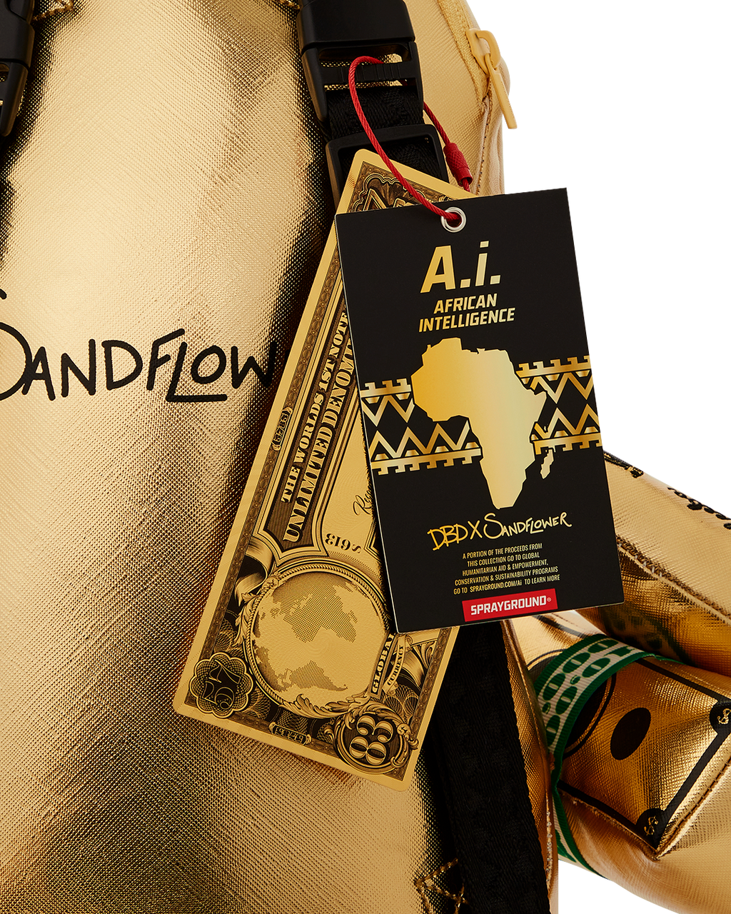 A.I.8 AFRICAN INTELLIGENCE PATH TO THE FUTURE II MEDIUM MONEYBEAR TEDDYBEAR BACKPACK