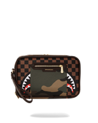 EXTERIOR GOLD ZIP POCKET SHARKS IN PARIS TOILETRY BRICKSIDE BAG