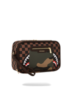 EXTERIOR GOLD ZIP POCKET SHARKS IN PARIS TOILETRY BRICKSIDE BAG