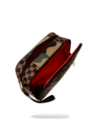 EXTERIOR GOLD ZIP POCKET SHARKS IN PARIS TOILETRY BRICKSIDE BAG