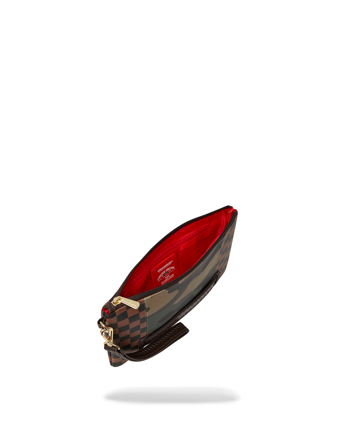 EXTERIOR GOLD ZIP POCKET SHARKS IN PARIS CROSSOVER CLUTCH