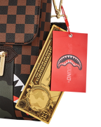 EXTERIOR GOLD ZIP POCKET SHARKS IN PARIS MESSENGER SLING BAG