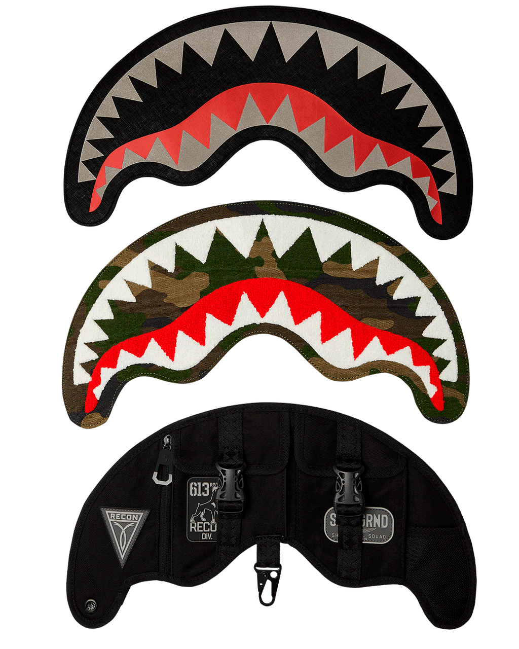 VELCRO SHARK - 3 INTERCHANGEABLE SHARKS BACKPACK (DLXV)