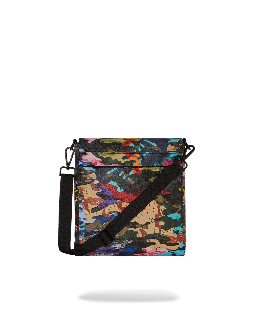 SLICED AND DICED CAMO MESSENGER SLING BAG