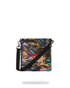 SLICED AND DICED CAMO MESSENGER SLING BAG