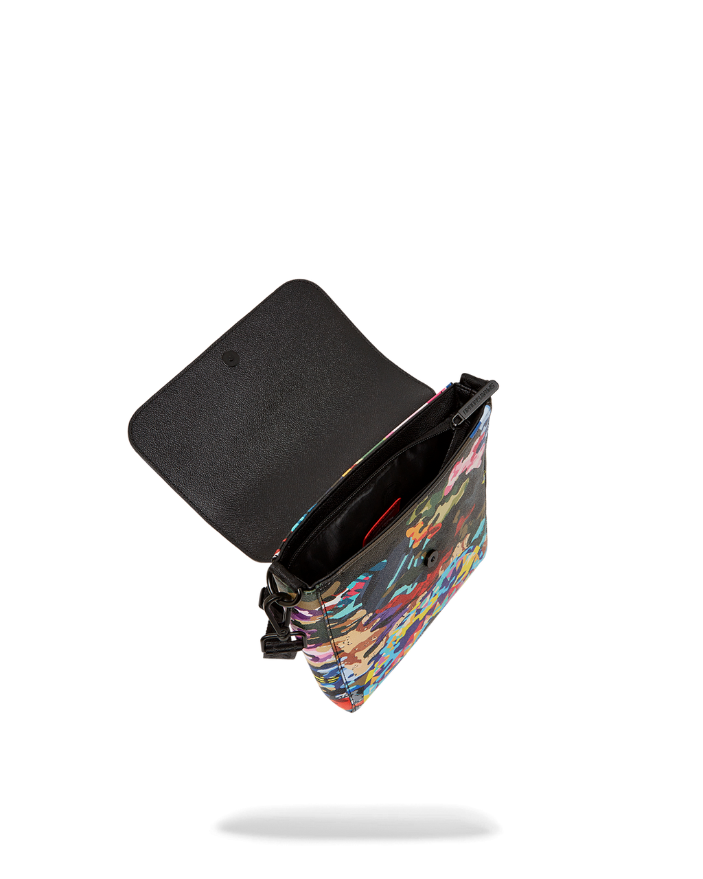 SLICED AND DICED CAMO MESSENGER SLING BAG