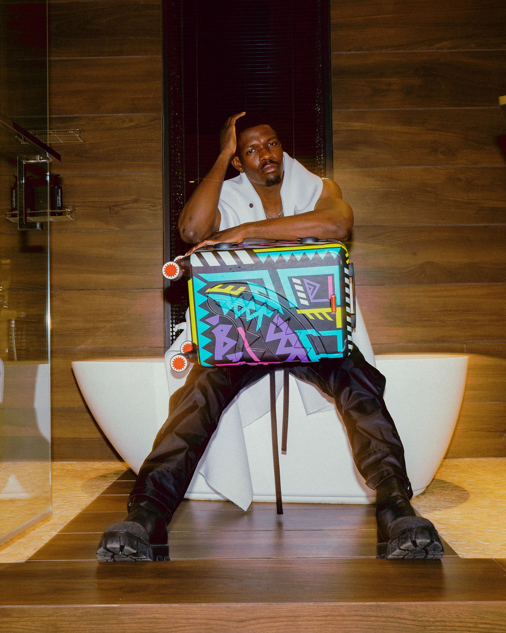 A.I. PATH TO THE FUTURE III HARDSHELL CARRY-ON LUGGAGE - SANDFLOWER COLLAB