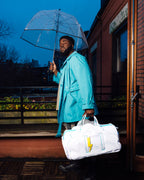 CLOUDY WITH A CHANCE OF SHARK DUFFLE