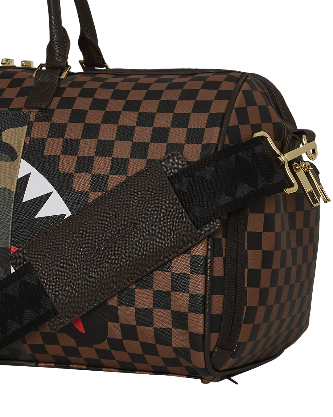 EXTERIOR GOLD ZIP POCKET SHARKS IN PARIS DUFFLE