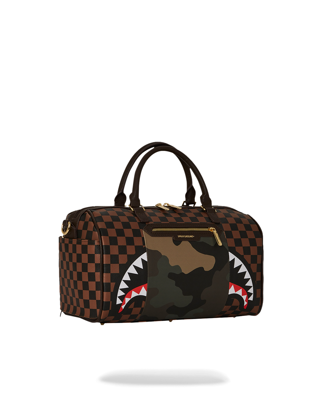 EXTERIOR GOLD ZIP POCKET SHARKS IN PARIS MINI DUFFLE