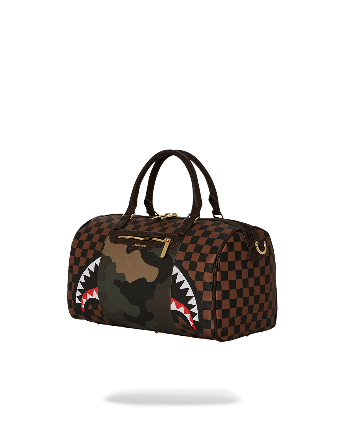 EXTERIOR GOLD ZIP POCKET SHARKS IN PARIS MINI DUFFLE