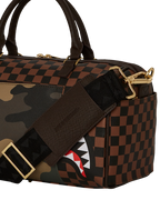 EXTERIOR GOLD ZIP POCKET SHARKS IN PARIS MINI DUFFLE