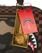 EXTERIOR GOLD ZIP POCKET SHARKS IN PARIS MINI DUFFLE