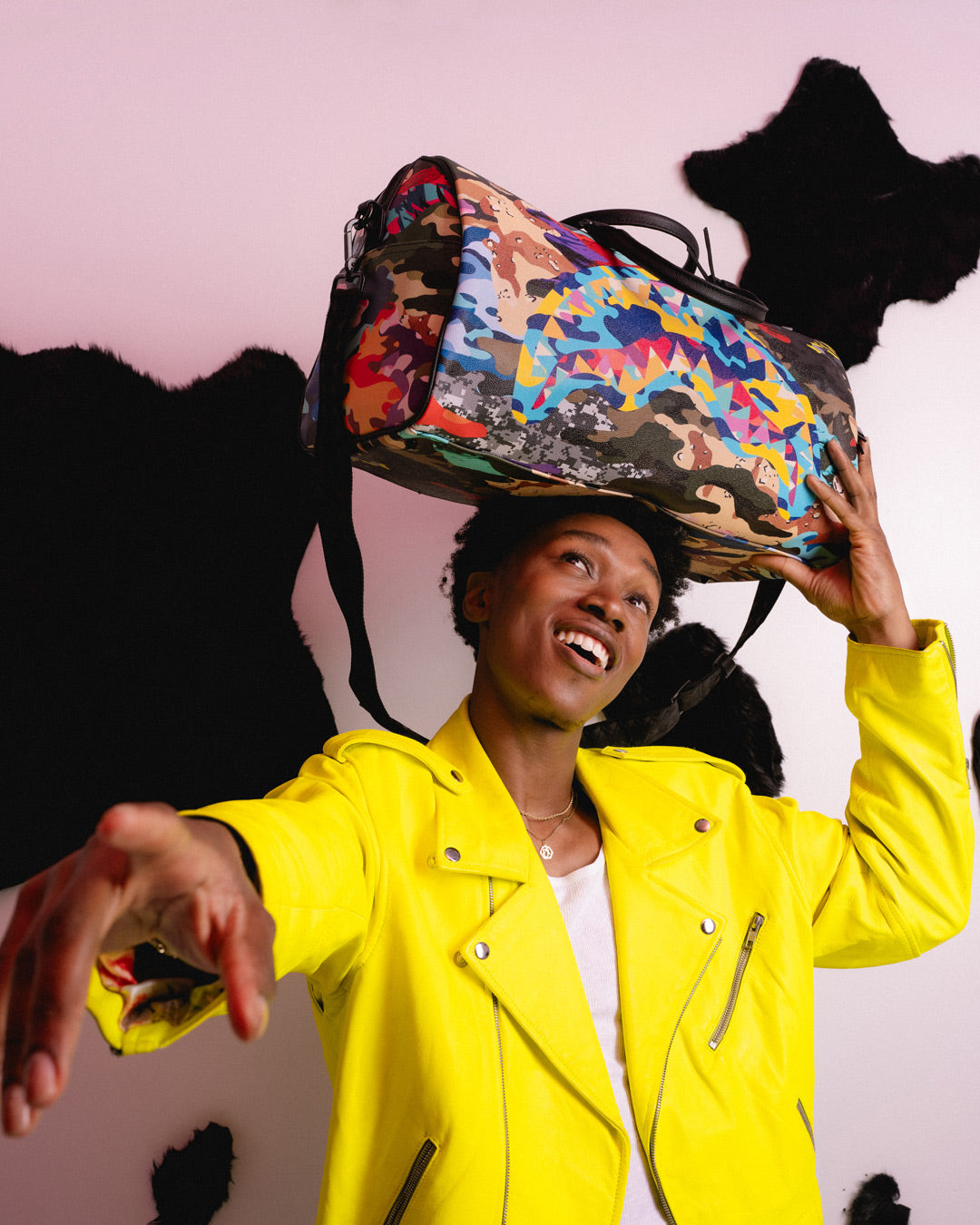 SLICED AND DICED CAMO DUFFLE