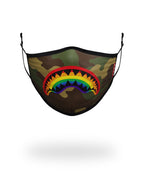 ADULT RAINBOW SHARK FORM FITTING FACE MASK
