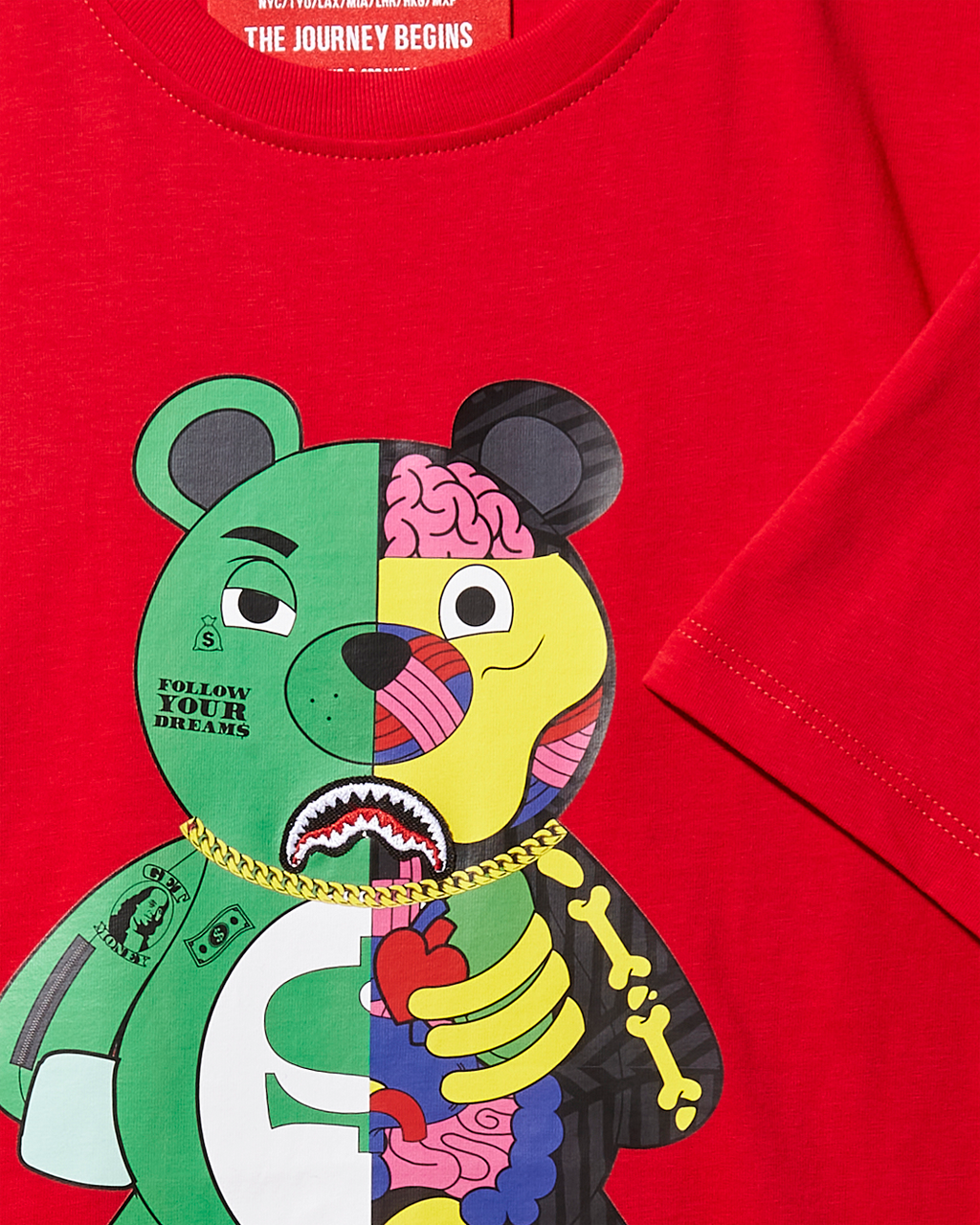 YOUTH ANATOMY BEAR T-SHIRT RED