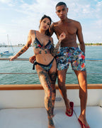 FLORAL MONEY SHOTO SWIM TRUNKS