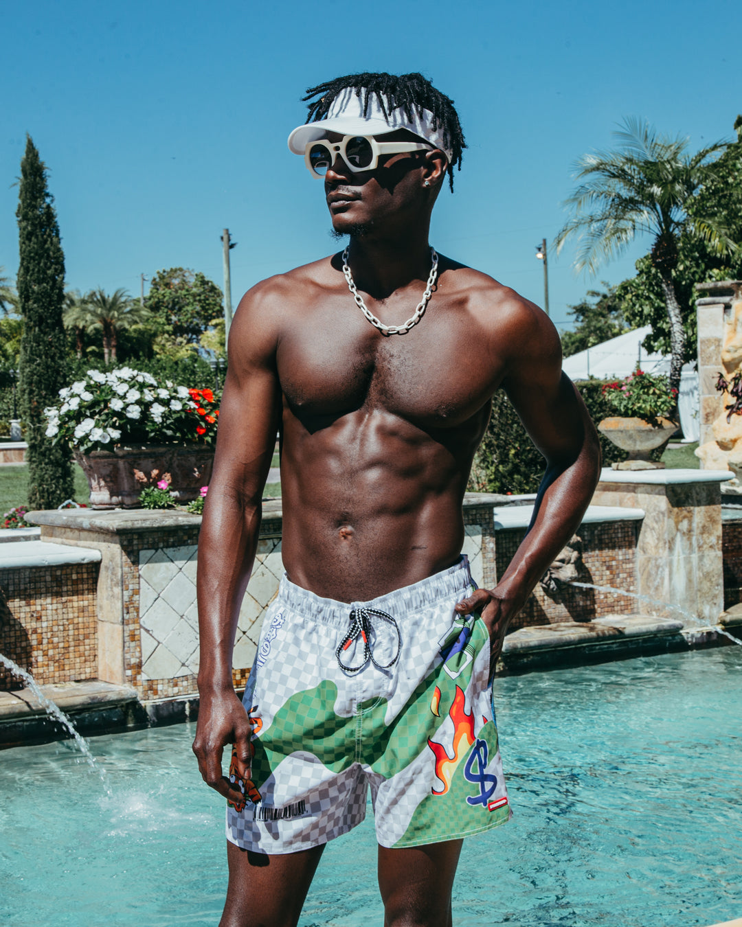 WTF ART SHOTO SWIM TRUNKS