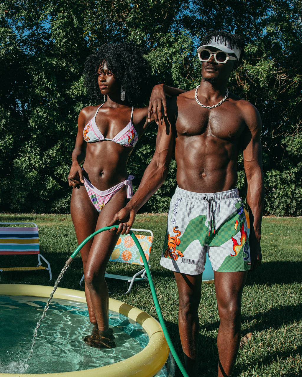 WTF ART SHOTO SWIM TRUNKS