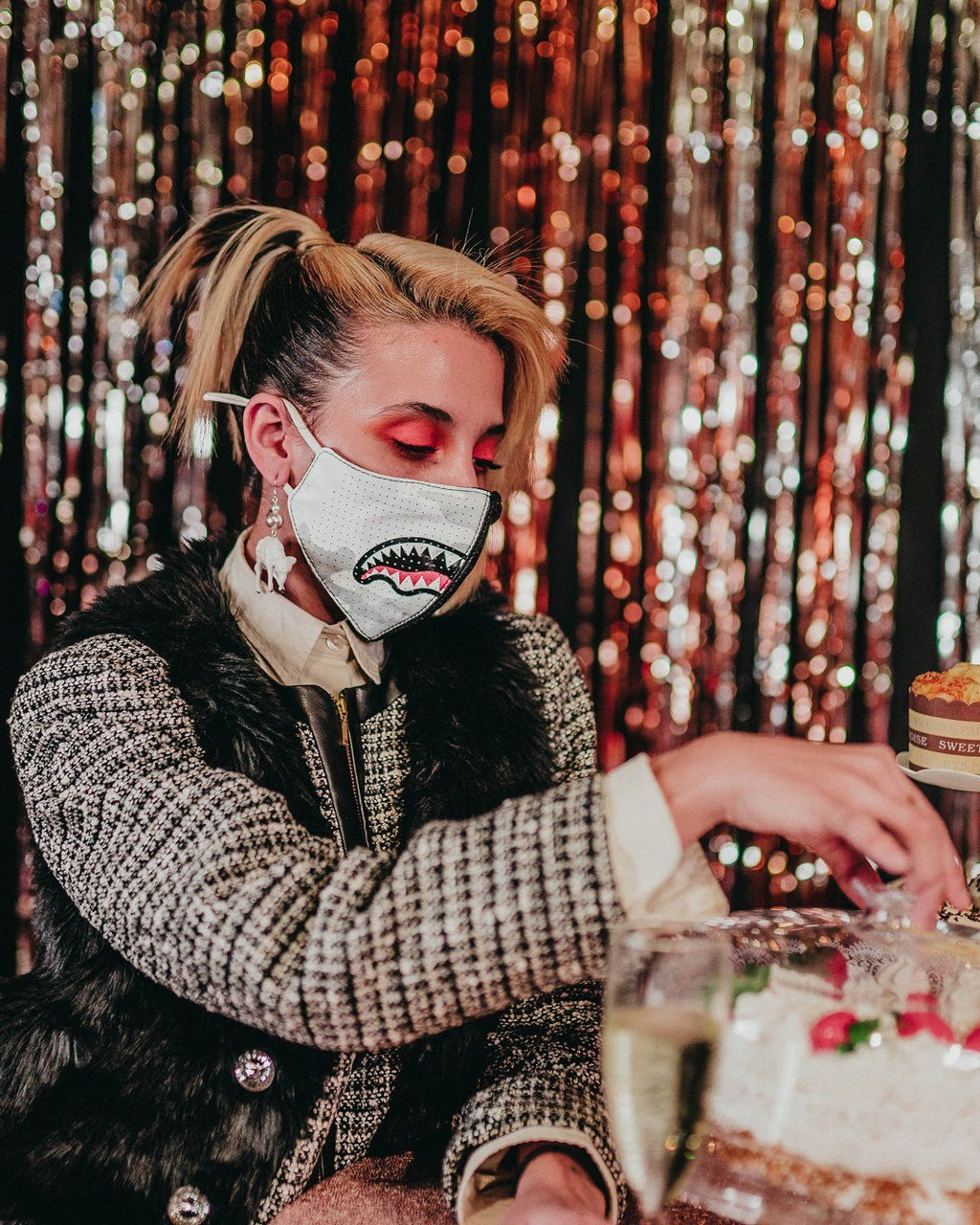 DAMAGE CONTROL STASH POCKET VEGAN LEATHER FACE MASK