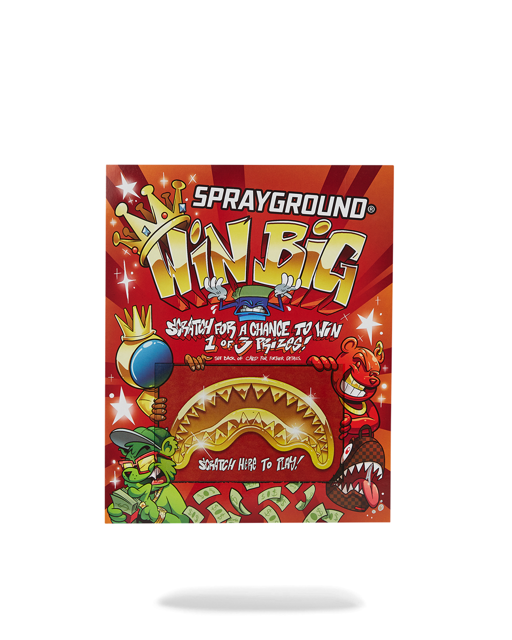 SPRAYGROUND SCRATCH OFF PLAYING CARD - WIN A BACKPACK, MONEYBEAR OR LUGGAGE!