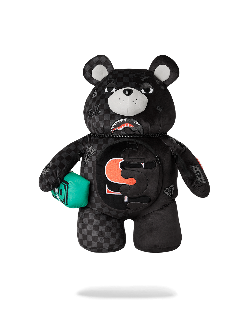 SPEED SHARK SIDE SWIPE MONEYBEAR TEDDY BEAR BACKPACK